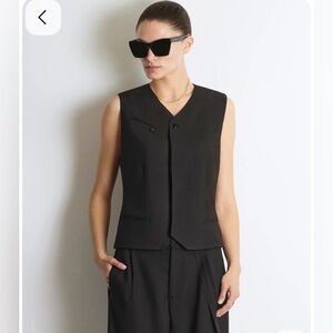 Roucha Vasarely Vest Black Sleeveless Tailored Vest NWT
